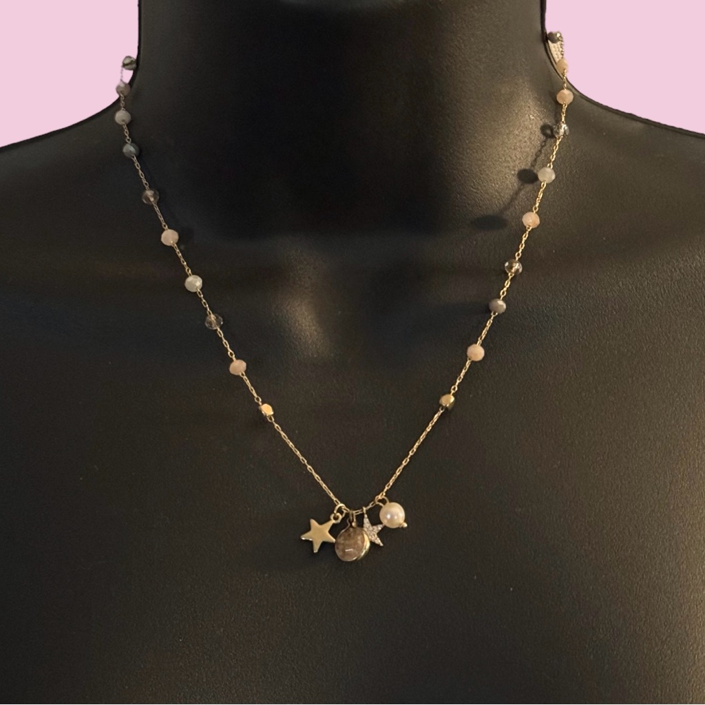 Alex Carol Dainty Station Bead Charm Pendants Necklace